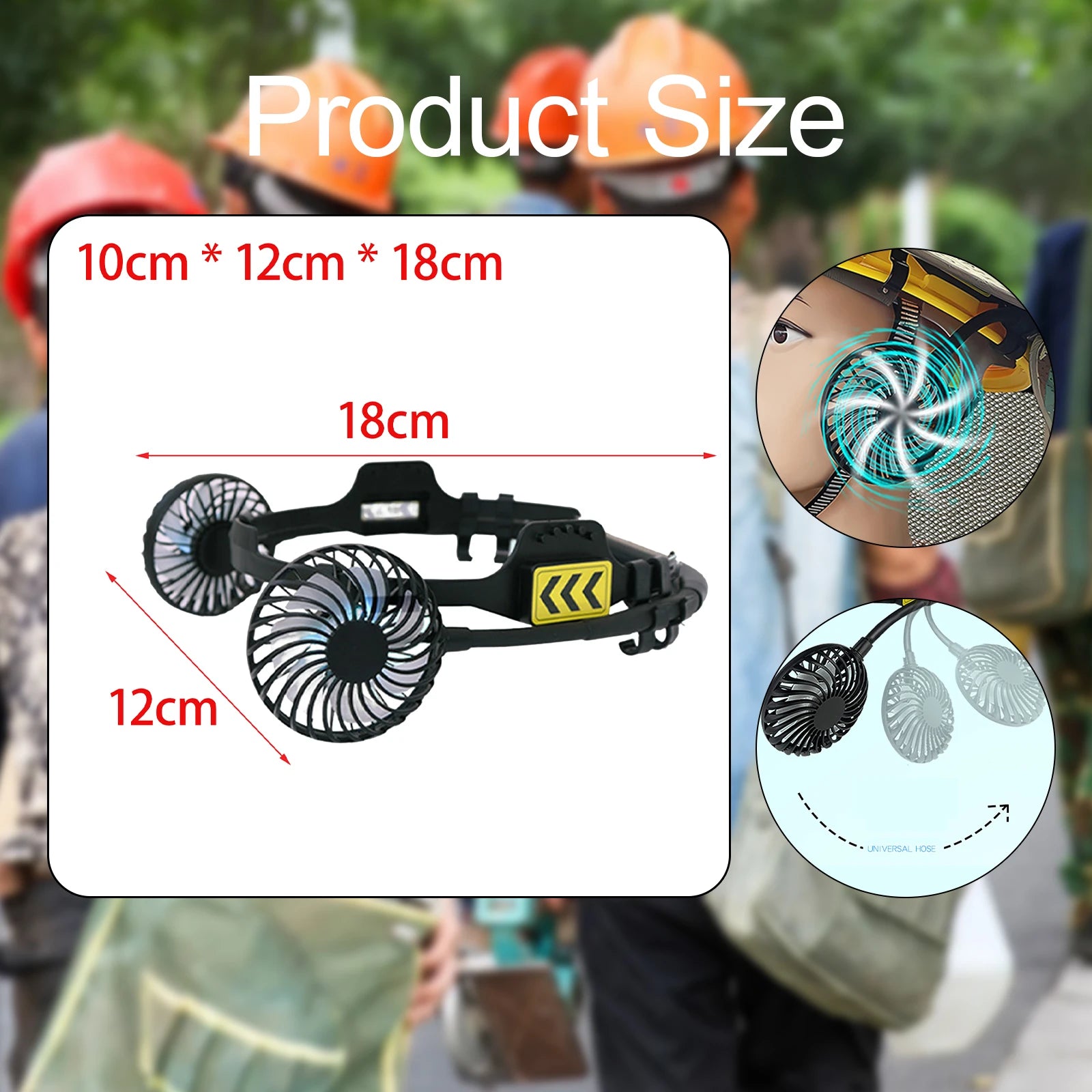 Helmets Fan Cooling External Fan Powerful Wind with Night Light Universal Adapter Hard Hat Fan Portable Safe Fan Adjustable