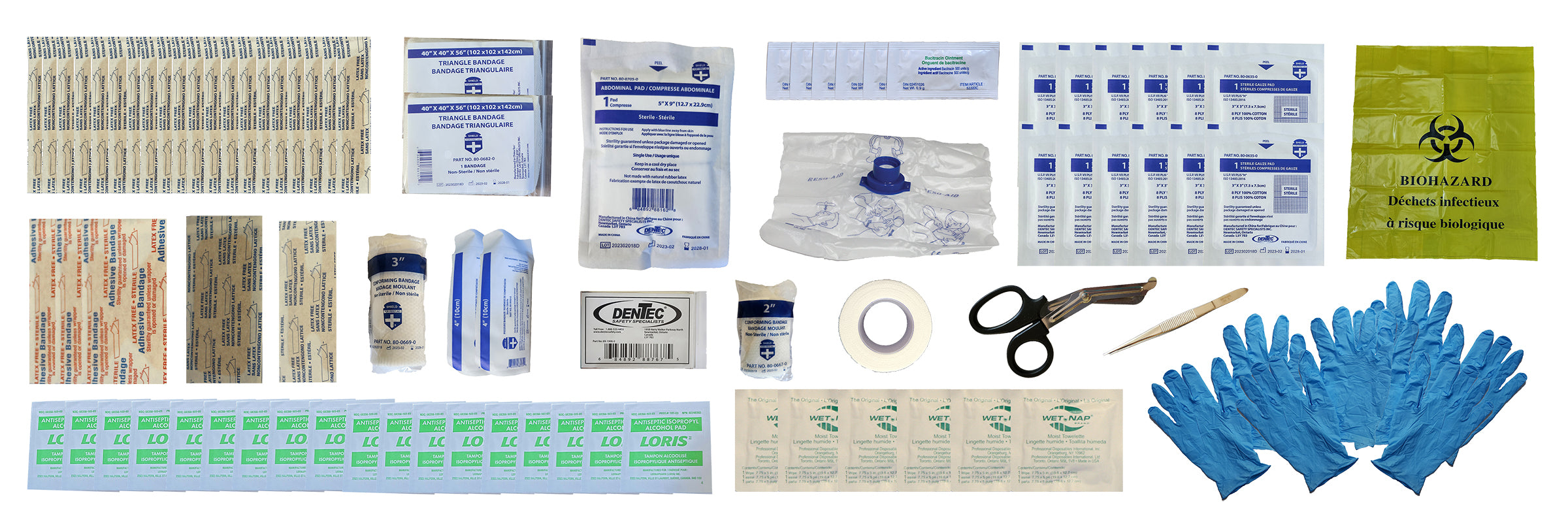CSA Z1220-17 TYPE 2 BASIC SMALL FIRST AID KIT BULK IN 16 UNIT METAL BOX