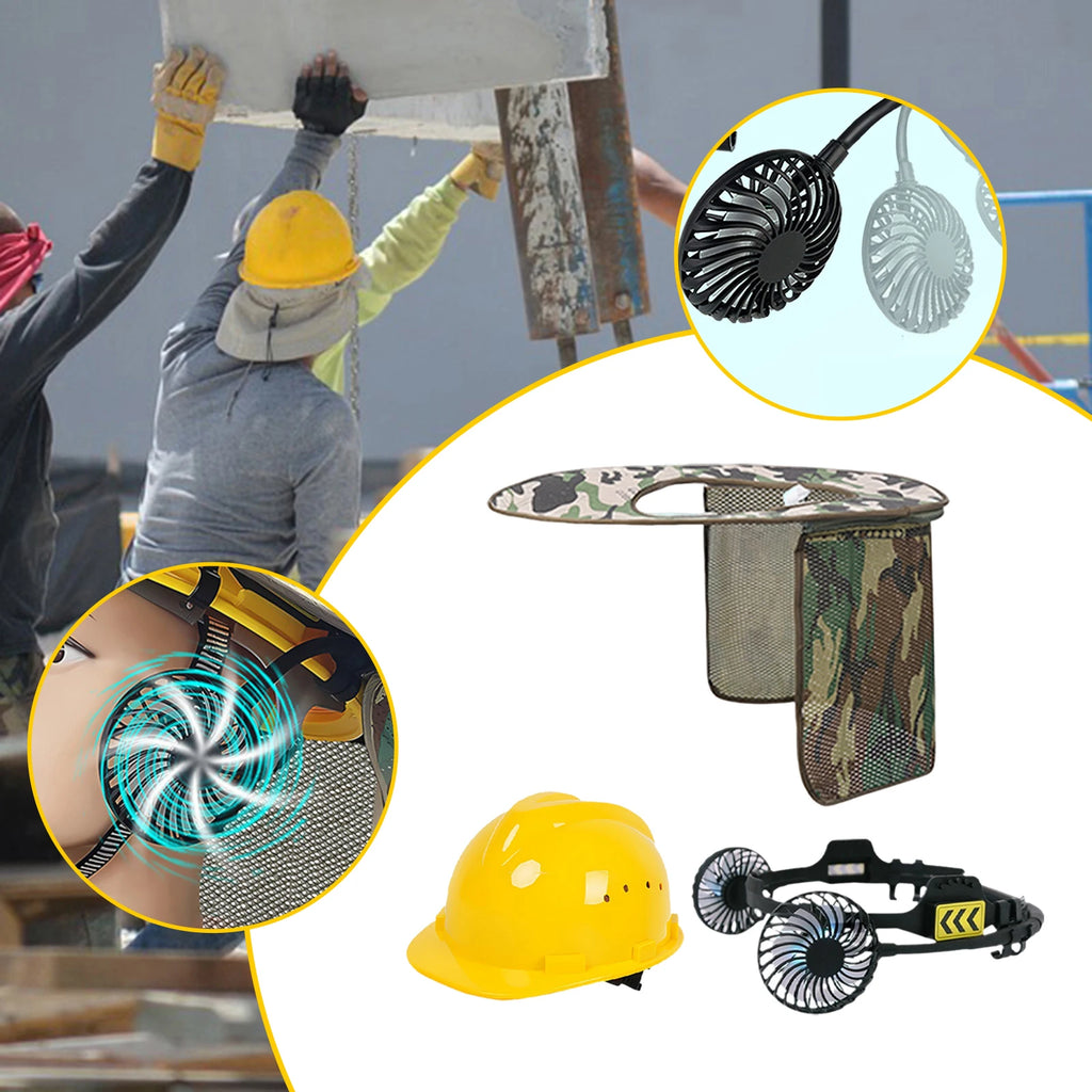 Helmets Fan Cooling External Fan Powerful Wind with Night Light Universal Adapter Hard Hat Fan Portable Safe Fan Adjustable