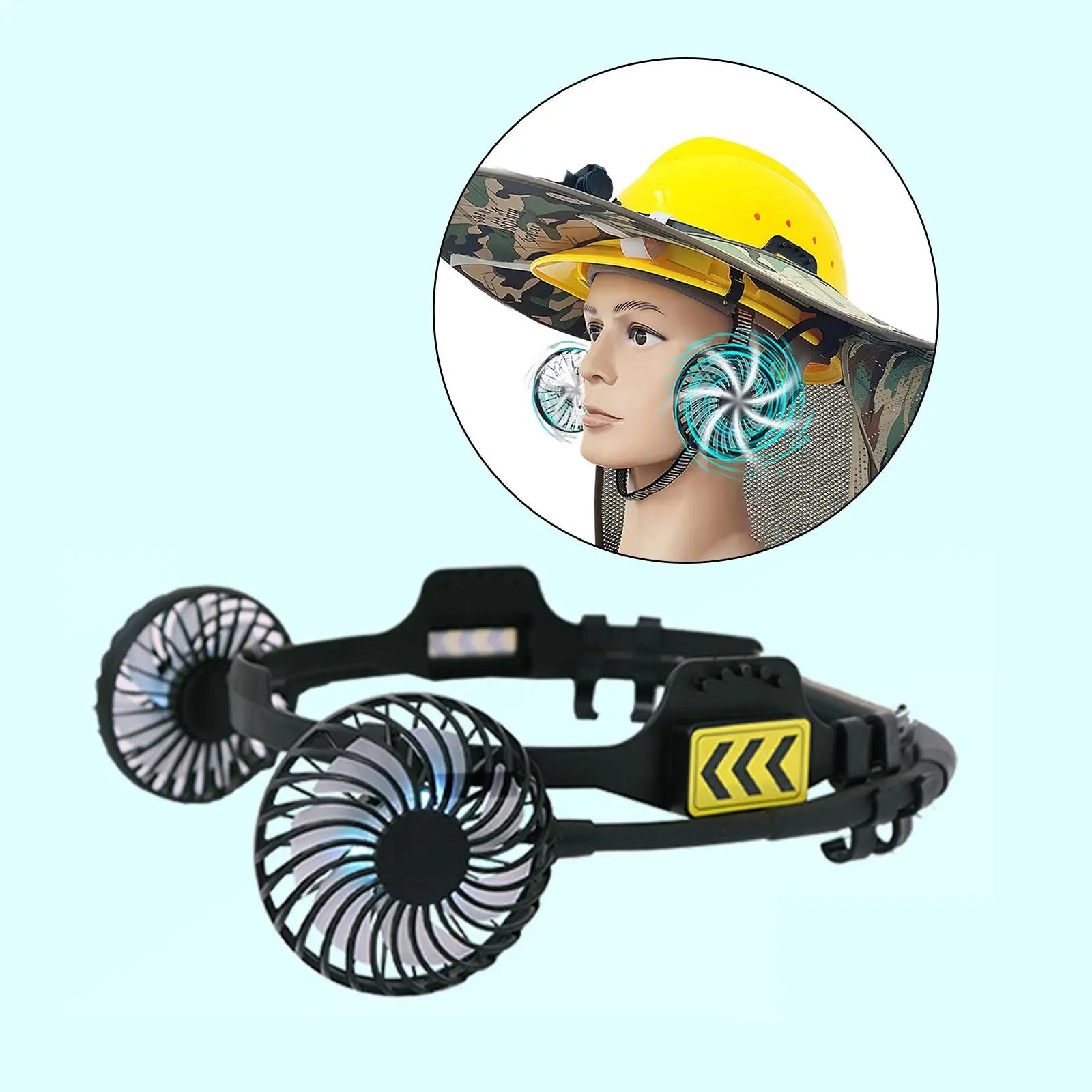 Helmets Fan Cooling External Fan Powerful Wind with Night Light Universal Adapter Hard Hat Fan Portable Safe Fan Adjustable
